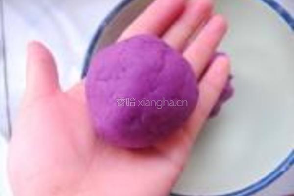紫薯糯米豆沙饼的做法图解7
