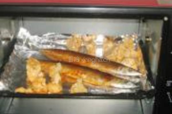 花菜烤秋刀鱼的做法图解5