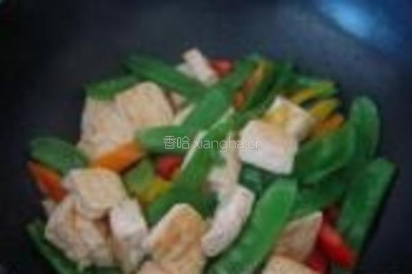 豆腐炒荷兰豆的做法图解5