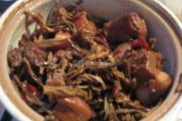 红烧肉焖豆角干的做法图解6