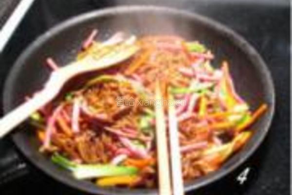 四丝炒面的做法图解5