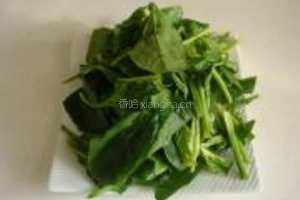 菠菜炒年糕的做法图解2