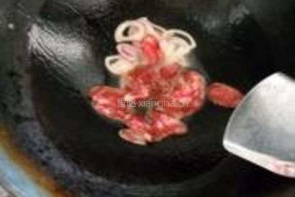 腊肠青菜炒面的做法图解3