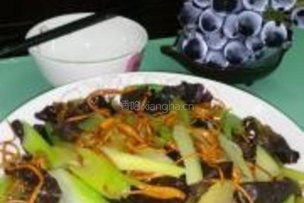 虫草花清炒西芹木耳的做法图解9