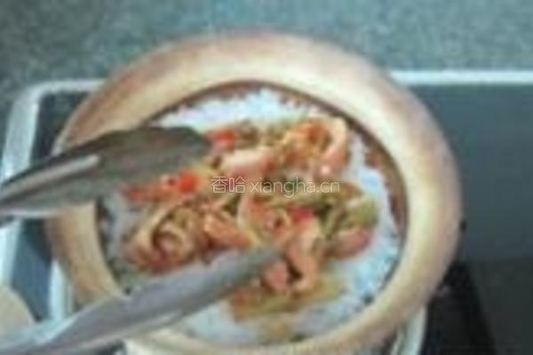 榨菜肉丝煲仔饭的做法图解9