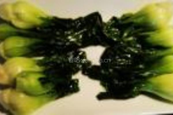 蚝油冬菇扒菜胆的做法图解1