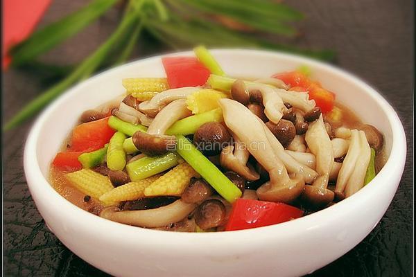 双笋素炒蟹味菇