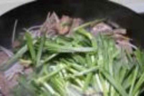 韭菜豆芽炒猪肝的做法图解6