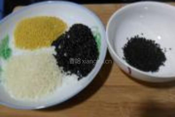 黑米黑芝麻米糊的做法图解1