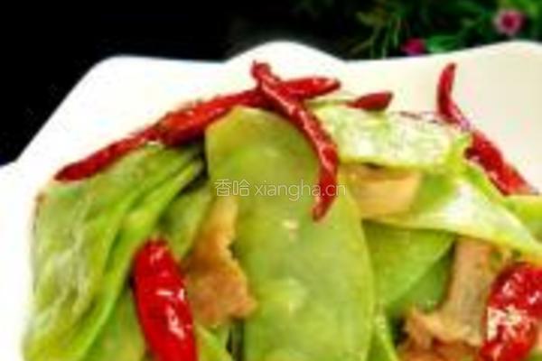 红椒肉片炒扁豆的做法图解4