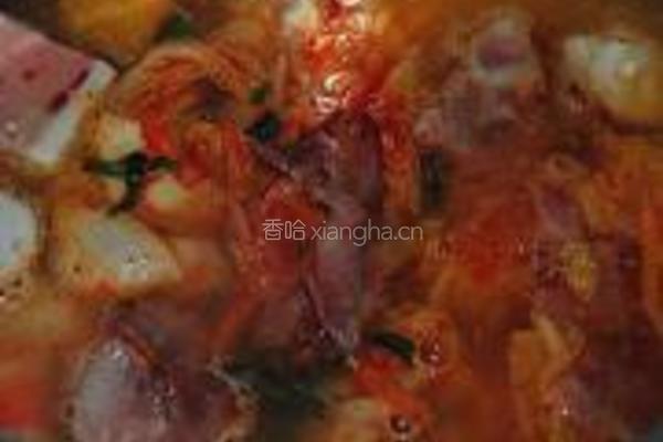石锅鱼丸泡菜汤的做法图解3