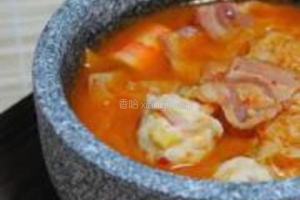 石锅鱼丸泡菜汤的做法图解5