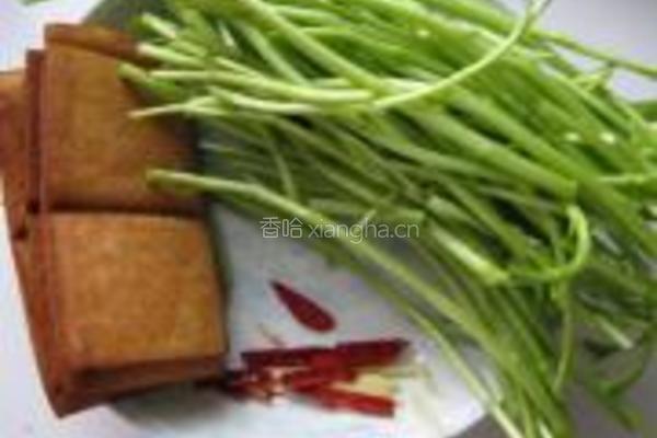 芦蒿炒豆干的做法图解1