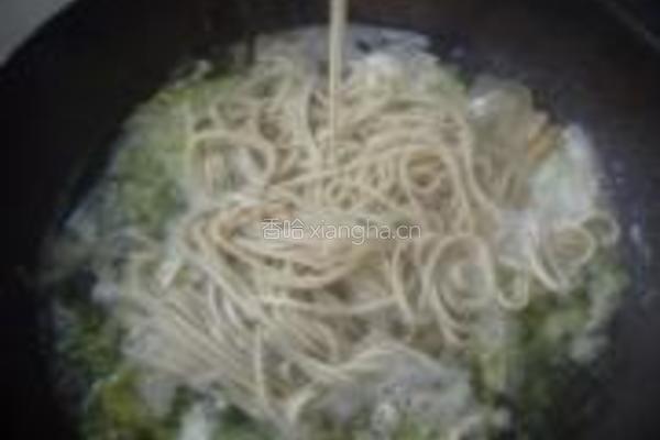 白菜豆干汤面的做法图解7