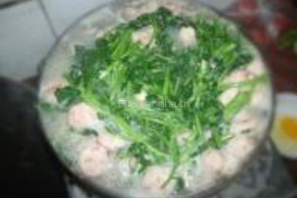 鱼肠虾丸浸西洋菜的做法图解6