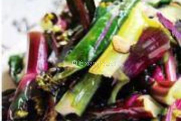 炝炒红菜薹的做法图解4