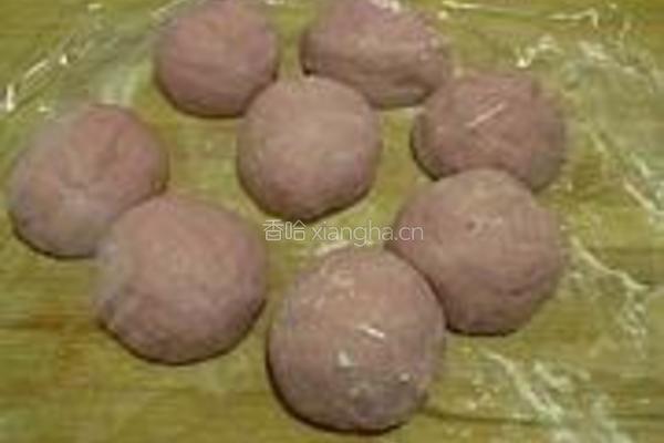 肉松馅紫薯面包的做法图解5