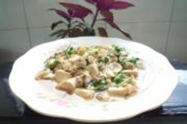香菜肉末豆腐的做法图解12