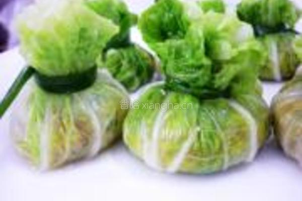 虾肉白菜包的做法图解6