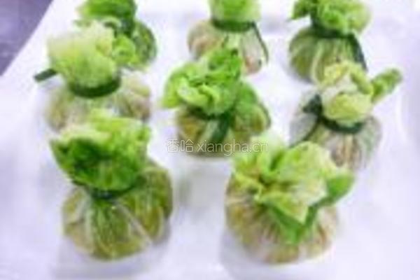 虾肉白菜包的做法图解7
