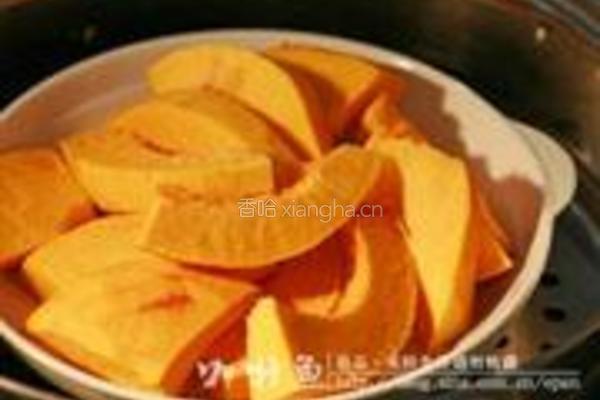 雪莲子南瓜羹的做法图解3