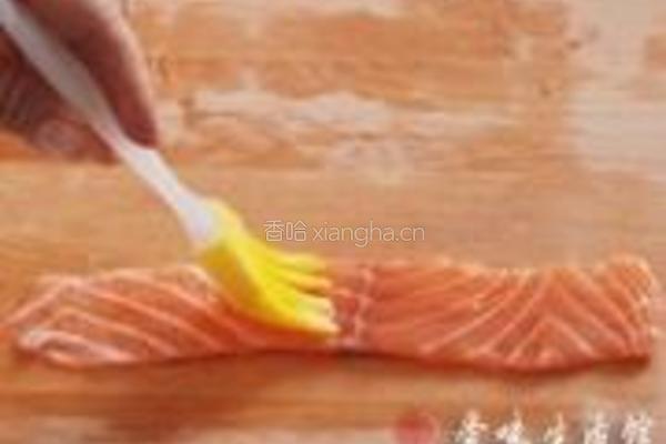 烤三文鱼卷的做法图解4