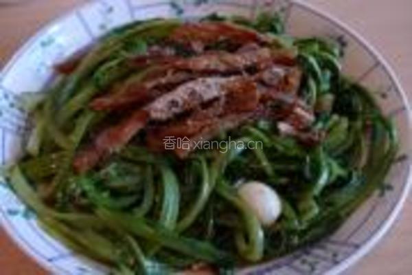 豆豉鲮鱼油麦菜的做法图解7