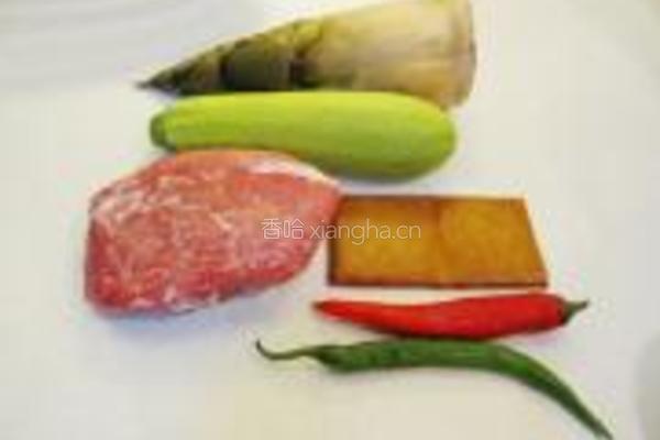 鲜笋炒豆腐干的做法图解1