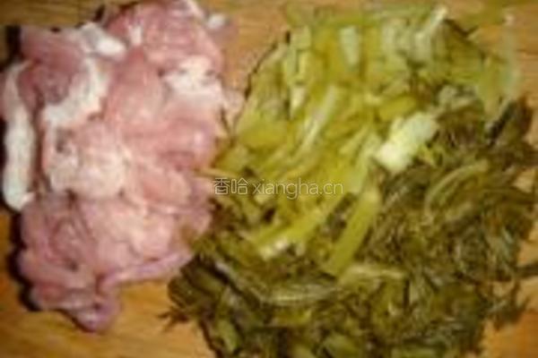 咸菜豆角炒肉丝的做法图解2