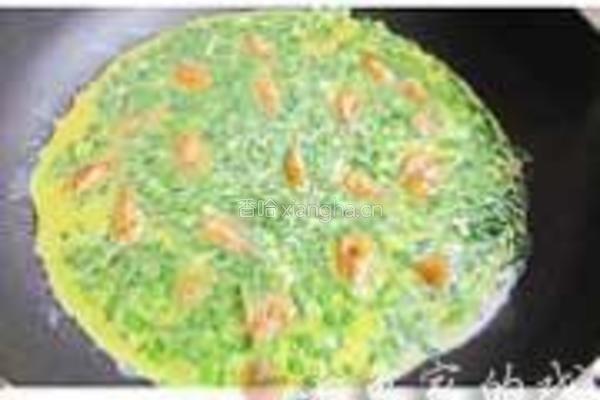 河虾韭菜蛋饼的做法图解8