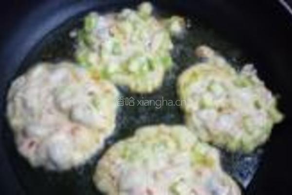 丝瓜文蛤饼的做法图解8