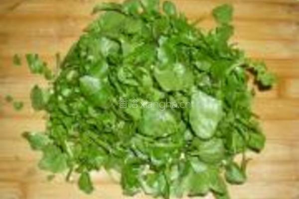 西洋菜肉末炒饭的做法图解3