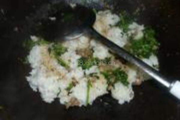 西洋菜肉末炒饭的做法图解7