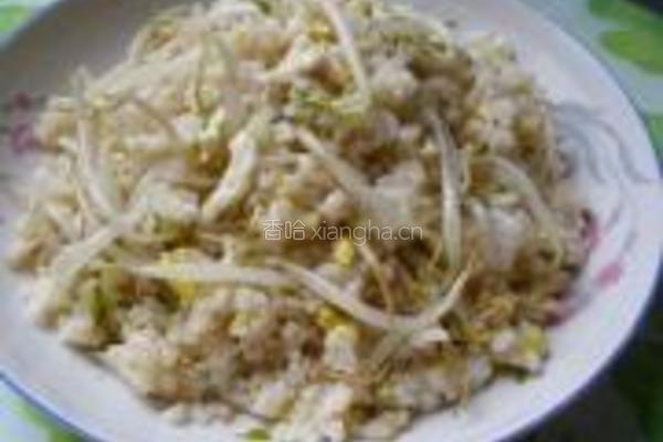 绿豆芽蛋炒饭的做法图解5