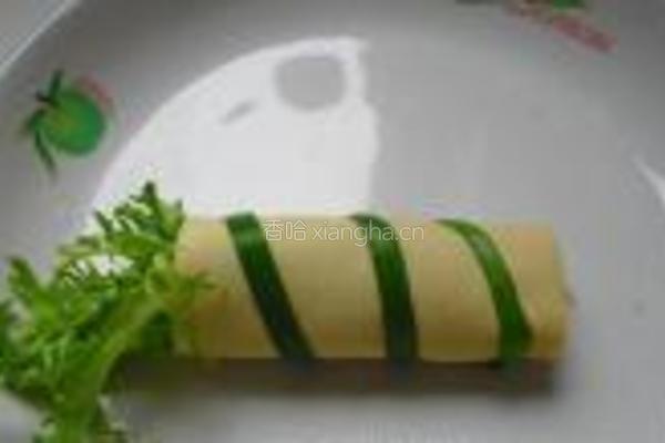 豆皮苦菊卷的做法图解8