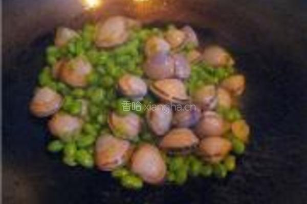 蛤蜊炒青豆的做法图解4