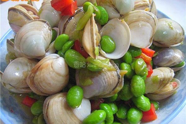 蛤蜊炒青豆
