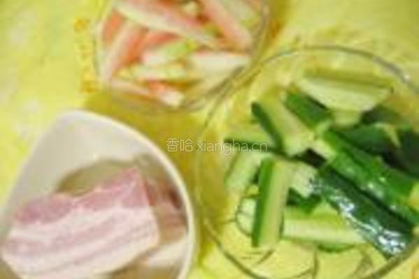 培根炒瓜皮的做法图解1