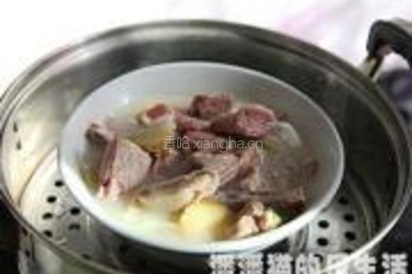 茨菰炖咸鸭的做法图解3