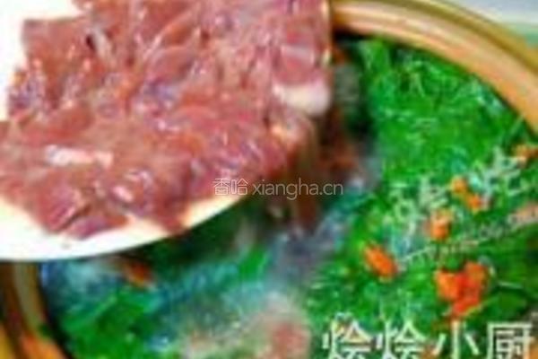 枸杞叶猪肝汤的做法图解8