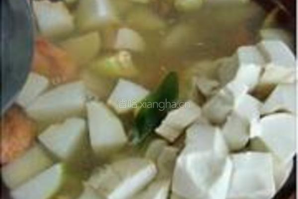 芋头豆腐鲜虾汤的做法图解6