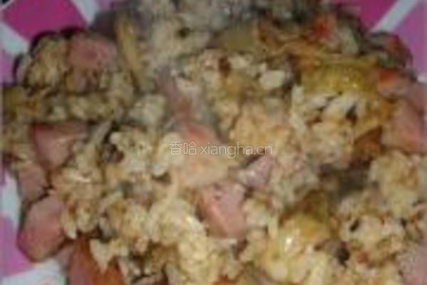 红肠泡菜炒饭的做法图解7