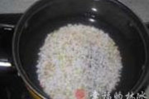 青菜瘦肉杂粮粥的做法图解2