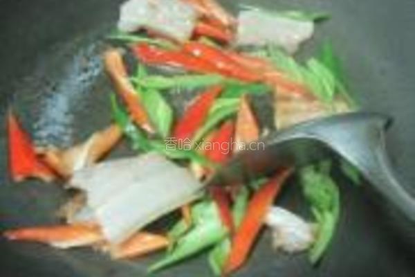 双椒炒素菜的做法图解3