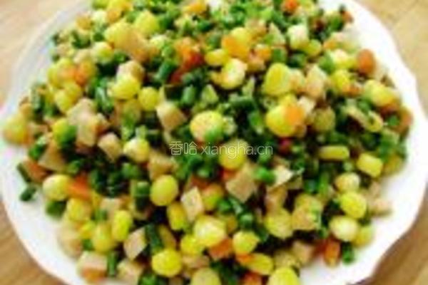 豇豆炒玉米粒的做法图解7