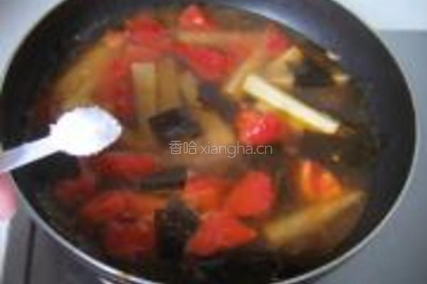 土豆番茄海带汤的做法图解7