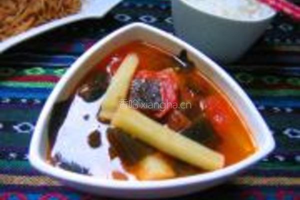 土豆番茄海带汤的做法图解9
