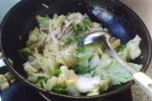 鲜蘑圆白菜的做法图解7