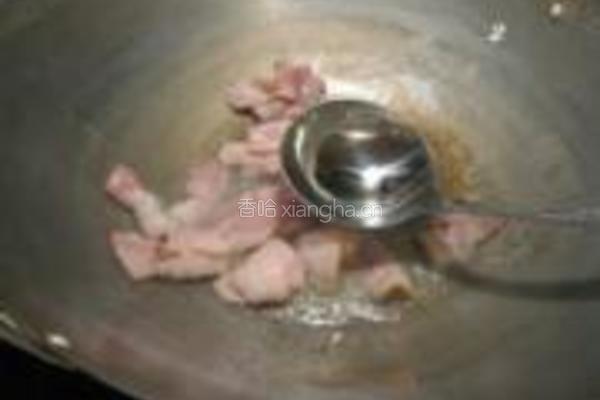 咸肉片炒秋葵的做法图解2