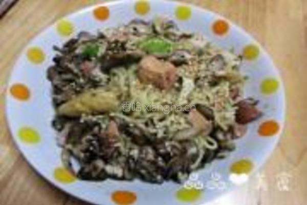 鸡肉蘑菇炒面的做法图解11